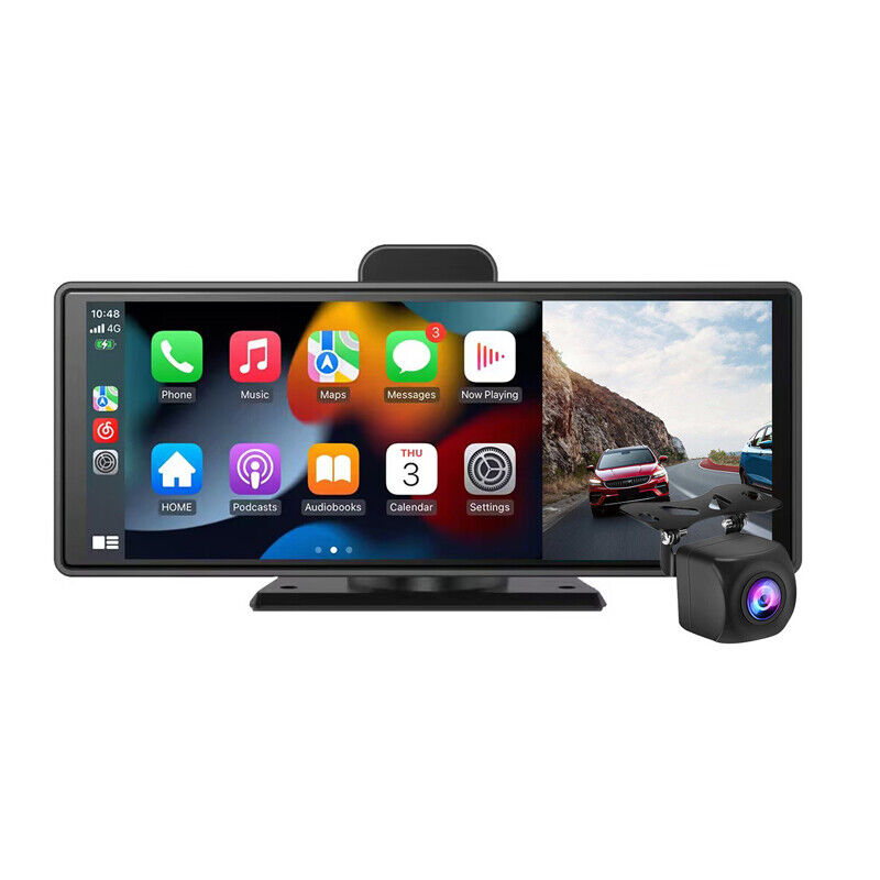 Bepocam Portable Car Stereo Wireless CarPlay wireless Android Auto 10.26 Inch Touch Screen Car Radio with Bluetooth Hands Free/Mirror Link/Maps Navigation/Voice Control /AUX for Cars, Trucks, SUVs