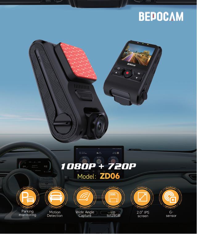 ZD06 1080P car dashcam  car camera Single Dash camera