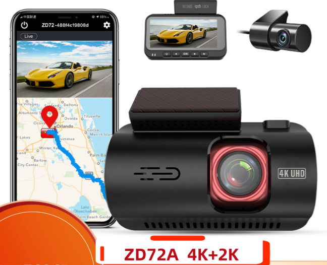 ZD72A 4K+2K Dual lens dash camera  car dashcam car black box   4k car black box  1080p dash cam   car recorder   4k car camera