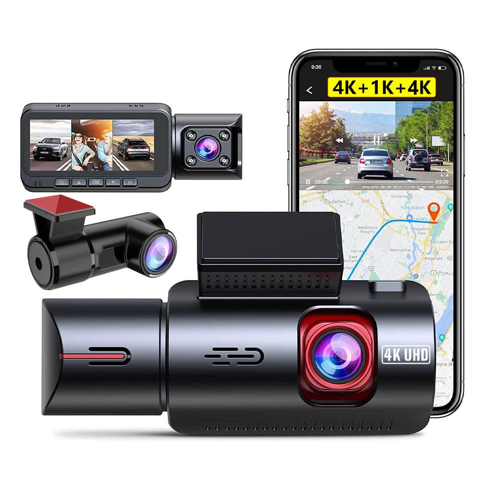 ZD70C 3 channel car dashcam 4K+1080P+ 4K  360° All-Around View, Front/Rear/Inside Car Cameras with 3.16