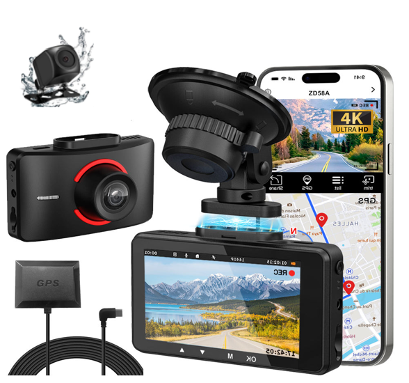 ZD58A 4K+2K  Dashcam + ADAS +WIFI car camera 3.16inch screen car recorder with GPS track